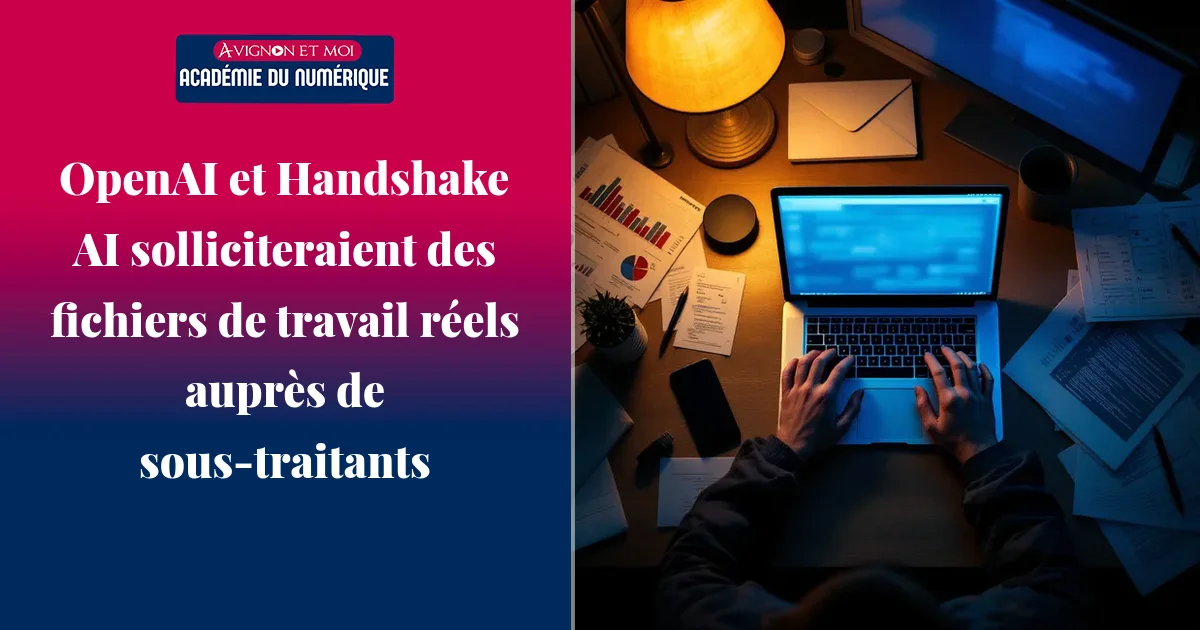 OpenAI et Handshake AI solliciteraient des fichiers de travail réels auprès de sous‑traitants