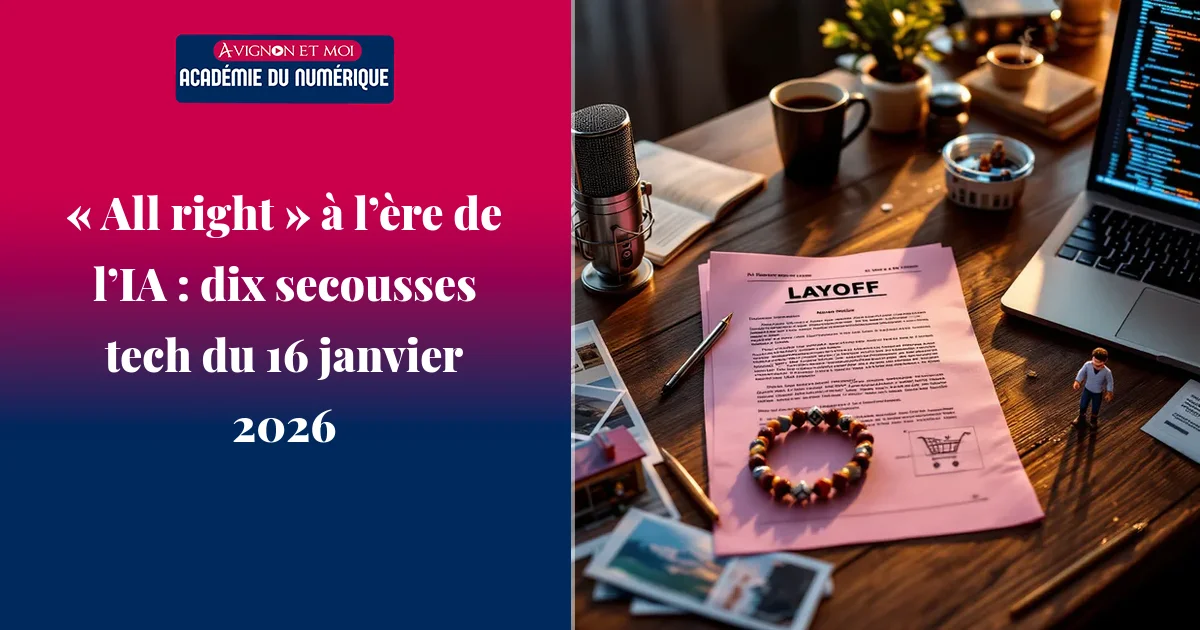 « All right » à l’ère de l’IA : dix secousses tech du 16 janvier 2026